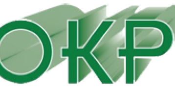 The letters 'OKP' written in green in bold