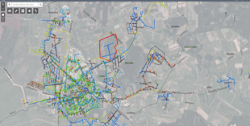 Interactive map of Silute water network