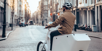 Person on cargo bike