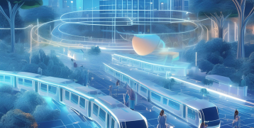 Futuristic city image with mobility
