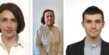 Three photos of three people, employees of the lviv regional development agency