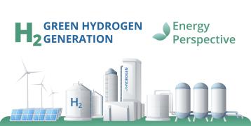 a computer designed cartoon picture of a fictional hydrogen plant