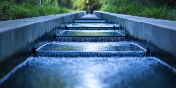 water canal in the forest 