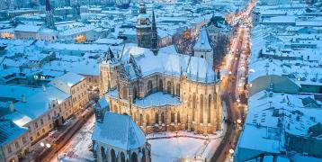 Winter in European city